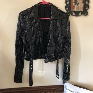 Cropped vinyl jacket